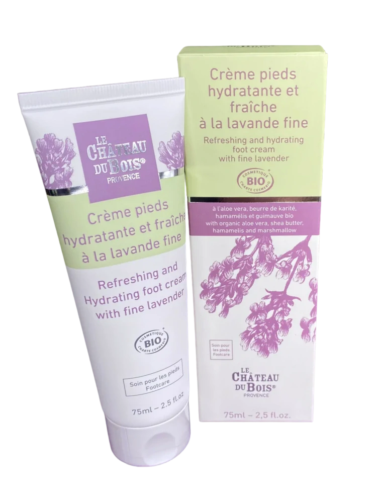 Osvěžující levandulový krém pro krásná chodidla a jemné paty 75 ml Le Château du Bois - certifikovaný Bio Cosmos